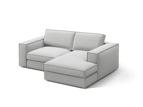 Pola 2-Sitzer Ecksofa, Rechte Seite, aus Strukturierter Stoff in Hellgrau (BABEL LIGHT GREY), 226x158 cm von Micadoni – Bild 3