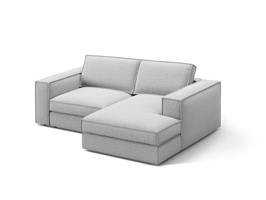 Pola 2-Sitzer Ecksofa, Rechte Seite, aus Strukturierter Stoff in Hellgrau (BABEL LIGHT GREY), 226x158 cm von Micadoni – Bild 3