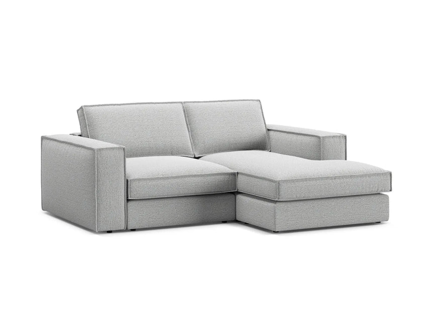 Pola 2-Sitzer Ecksofa, Rechte Seite, aus Strukturierter Stoff in Hellgrau (BABEL LIGHT GREY), 226x158 cm von Micadoni – Bild 4