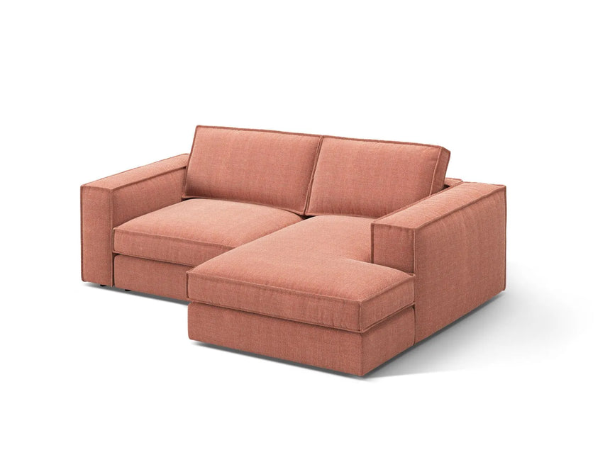 Pola 2-Sitzer Ecksofa, Rechte Seite, aus Strukturierter Stoff in Red (BABEL RED), 226x158 cm von Micadoni – Bild 3