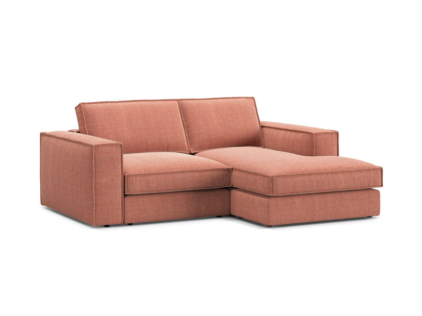 Pola 2-Sitzer Ecksofa, Rechte Seite, aus Strukturierter Stoff in Red (BABEL RED), 226x158 cm von Micadoni – Bild 4