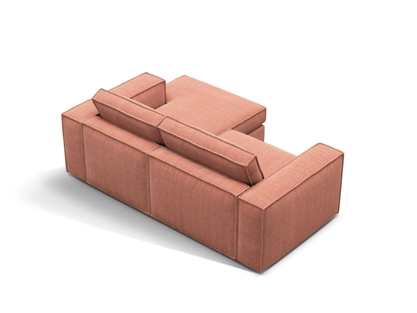 Pola 2-Sitzer Ecksofa, Rechte Seite, aus Strukturierter Stoff in Red (BABEL RED), 226x158 cm von Micadoni – Bild 5