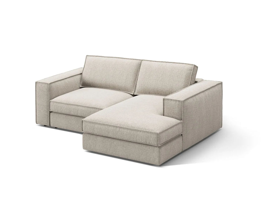 Pola 2-Sitzer Ecksofa, Rechte Seite, aus Strukturierter Stoff in Sand (BABEL SAND), 226x158 cm von Micadoni – Bild 3