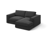 Pola 2-Sitzer Ecksofa, Rechte Seite, aus Strukturierter Stoff in Schwarz (BABEL BLACK), 226x158 cm von Micadoni – Bild 3