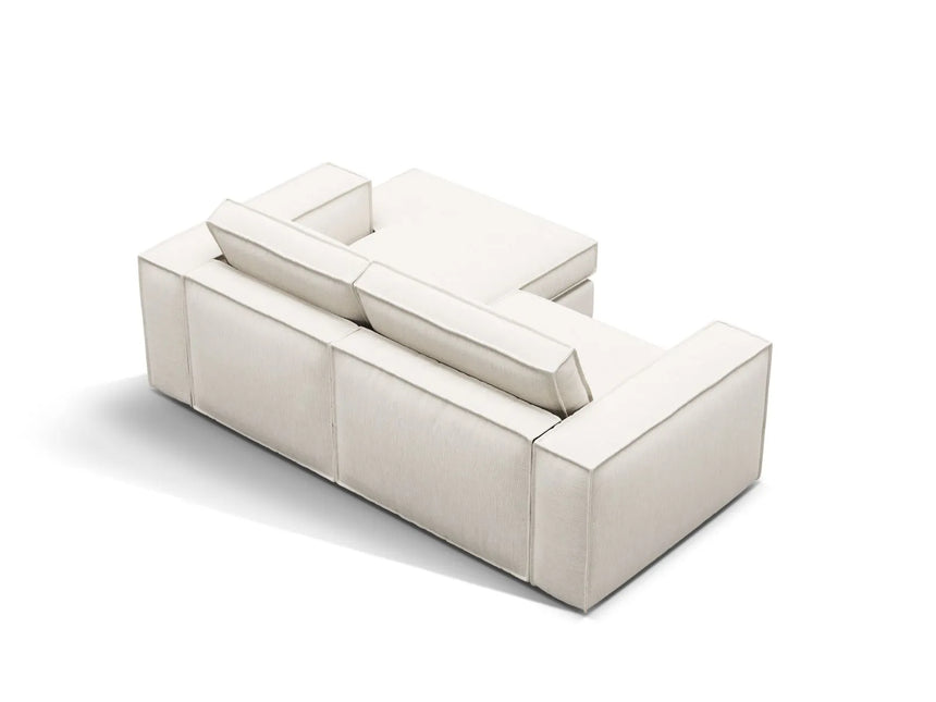 Pola 2-Sitzer Ecksofa, Rechte Seite, aus Strukturierter Stoff in Weiß (BABEL WHITE), 226x158 cm von Micadoni – Bild 5