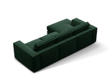 Pola 3-Sitzer Ecksofa, Linke Seite, aus Samt in Flaschengrün (Salvador 7), 284x158 cm von Micadoni – Bild 5