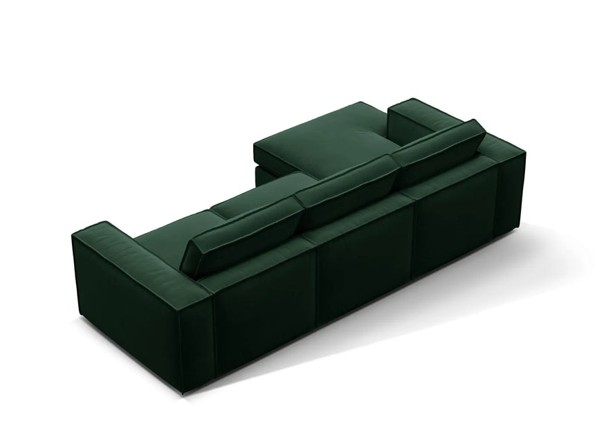 Pola 3-Sitzer Ecksofa, Linke Seite, aus Samt in Flaschengrün (Salvador 7), 284x158 cm von Micadoni – Bild 5