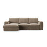 Pola 3-Sitzer Ecksofa, Linke Seite, aus Samt oder Strukturstoff, 284x158 cm - ZEN ZONE Furniture