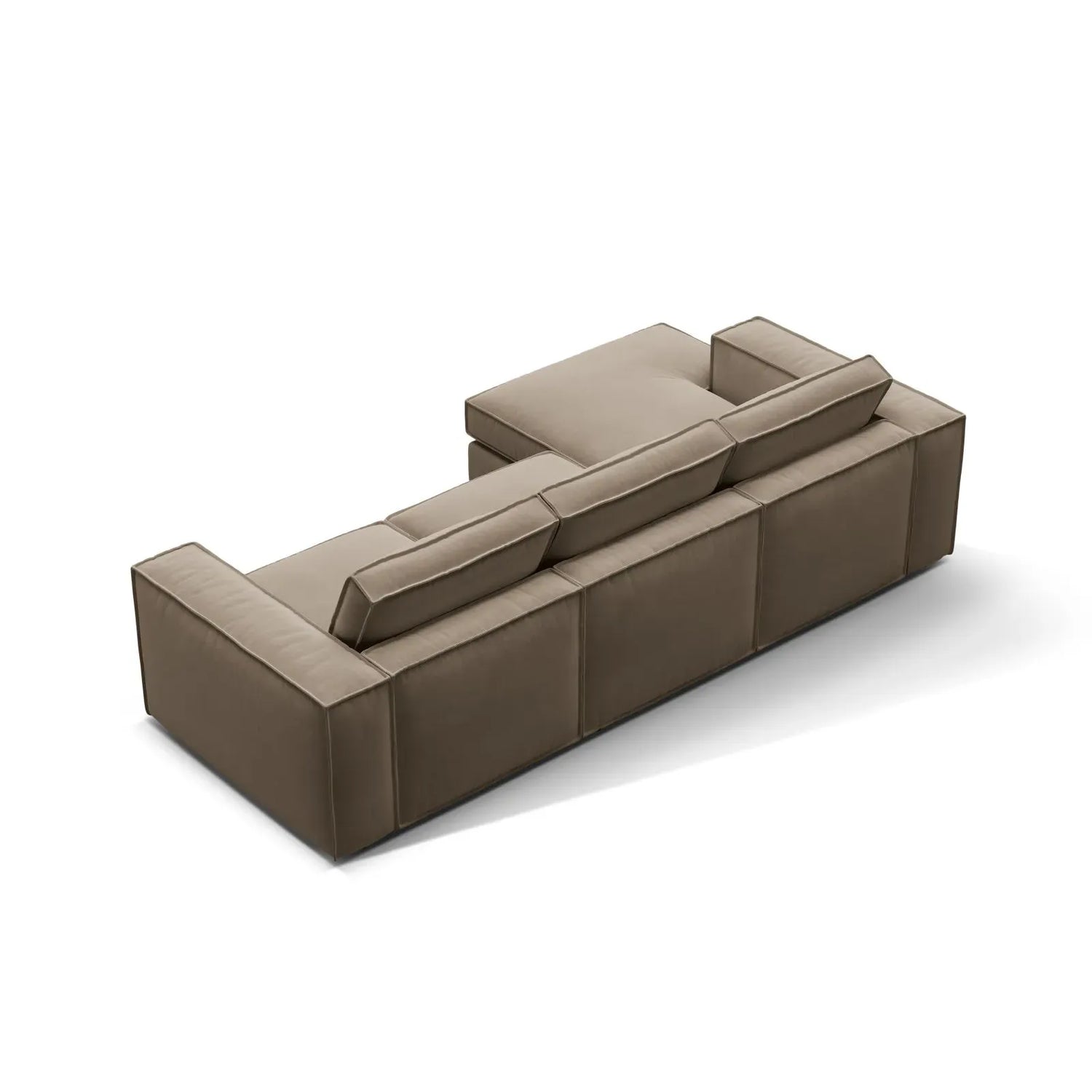 Pola 3-Sitzer Ecksofa, Linke Seite, aus Samt oder Strukturstoff, 284x158 cm - ZEN ZONE Furniture
