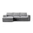 Pola 3-Sitzer Ecksofa, Linke Seite, aus Samt oder Strukturstoff, 284x158 cm - ZEN ZONE Furniture