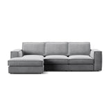 Pola 3-Sitzer Ecksofa, Linke Seite, aus Samt oder Strukturstoff, 284x158 cm - ZEN ZONE Furniture