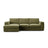 Pola 3-Sitzer Ecksofa, Linke Seite, aus Samt oder Strukturstoff, 284x158 cm - ZEN ZONE Furniture