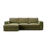 Pola 3-Sitzer Ecksofa, Linke Seite, aus Samt oder Strukturstoff, 284x158 cm - ZEN ZONE Furniture