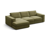 Pola 3-Sitzer Ecksofa, Linke Seite, aus Samt in Grün (Salvador 8), 284x158 cm von Micadoni – Bild 3