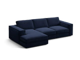 Pola 3-Sitzer Ecksofa, Linke Seite, aus Samt in Königsblau (Salvador 5), 284x158 cm von Micadoni – Bild 3