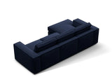 Pola 3-Sitzer Ecksofa, Linke Seite, aus Samt in Königsblau (Salvador 5), 284x158 cm von Micadoni – Bild 5
