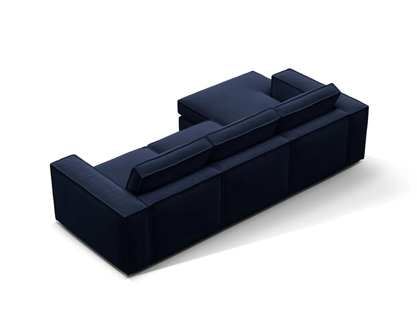 Pola 3-Sitzer Ecksofa, Linke Seite, aus Samt in Königsblau (Salvador 5), 284x158 cm von Micadoni – Bild 5