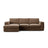 Pola 3-Sitzer Ecksofa, Linke Seite, aus Samt oder Strukturstoff, 284x158 cm - ZEN ZONE Furniture