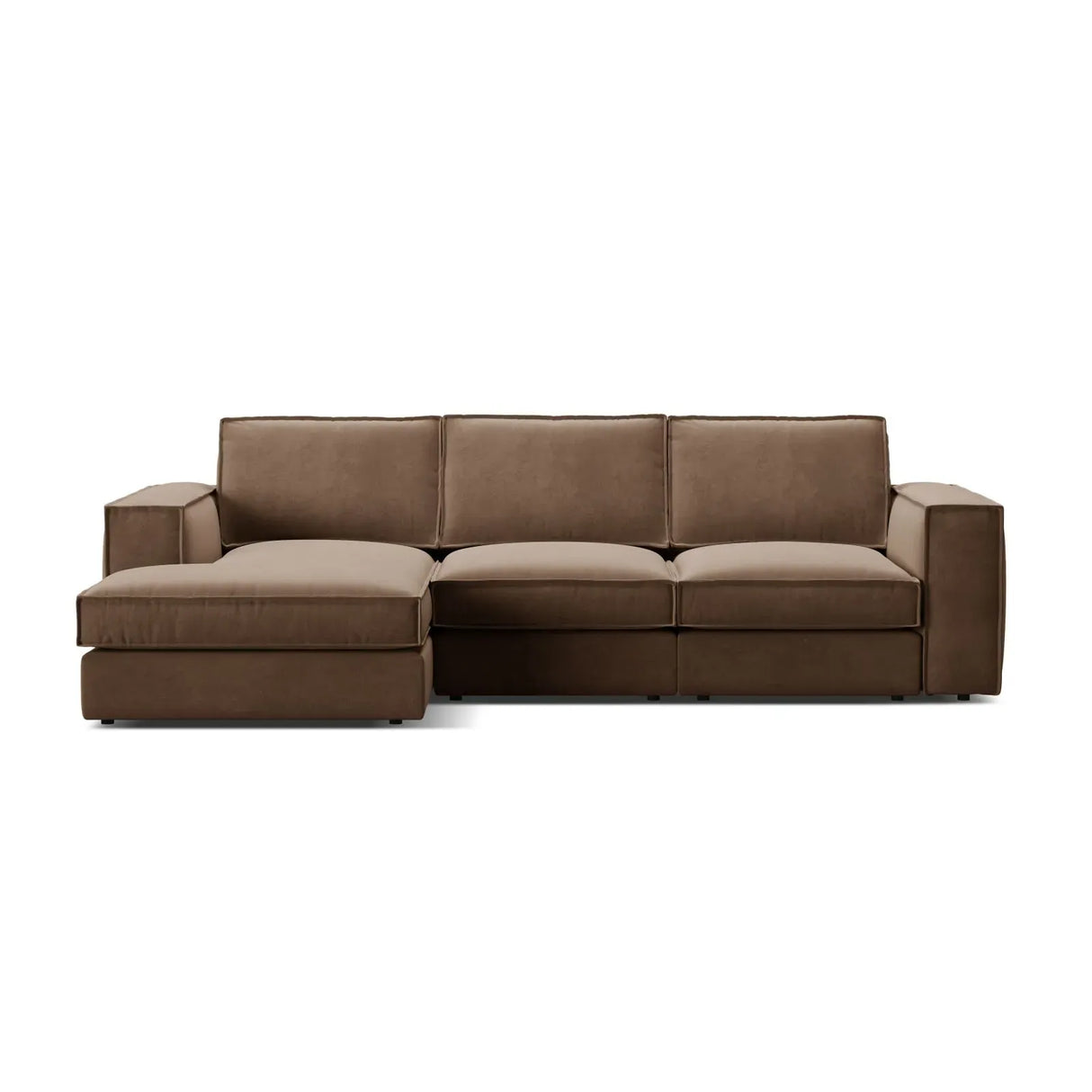 Pola 3-Sitzer Ecksofa, Linke Seite, aus Samt oder Strukturstoff, 284x158 cm - ZEN ZONE Furniture