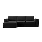Pola 3-Sitzer Ecksofa, Linke Seite, aus Samt oder Strukturstoff, 284x158 cm - ZEN ZONE Furniture