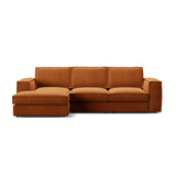 Pola 3-Sitzer Ecksofa, Linke Seite, aus Samt oder Strukturstoff, 284x158 cm - ZEN ZONE Furniture