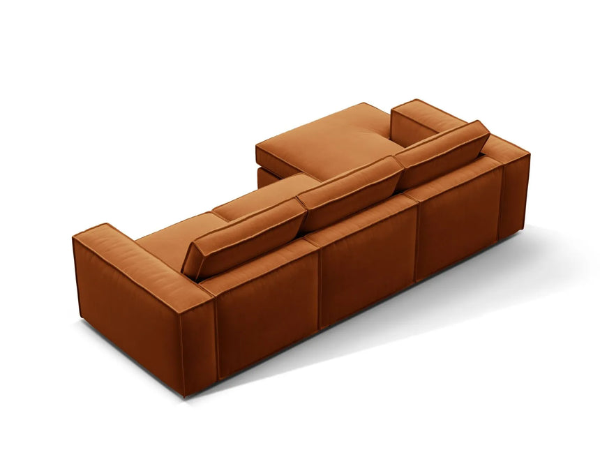 Pola 3-Sitzer Ecksofa, Linke Seite, aus Samt in Terrakotta (Salvador 14), 284x158 cm von Micadoni – Bild 5
