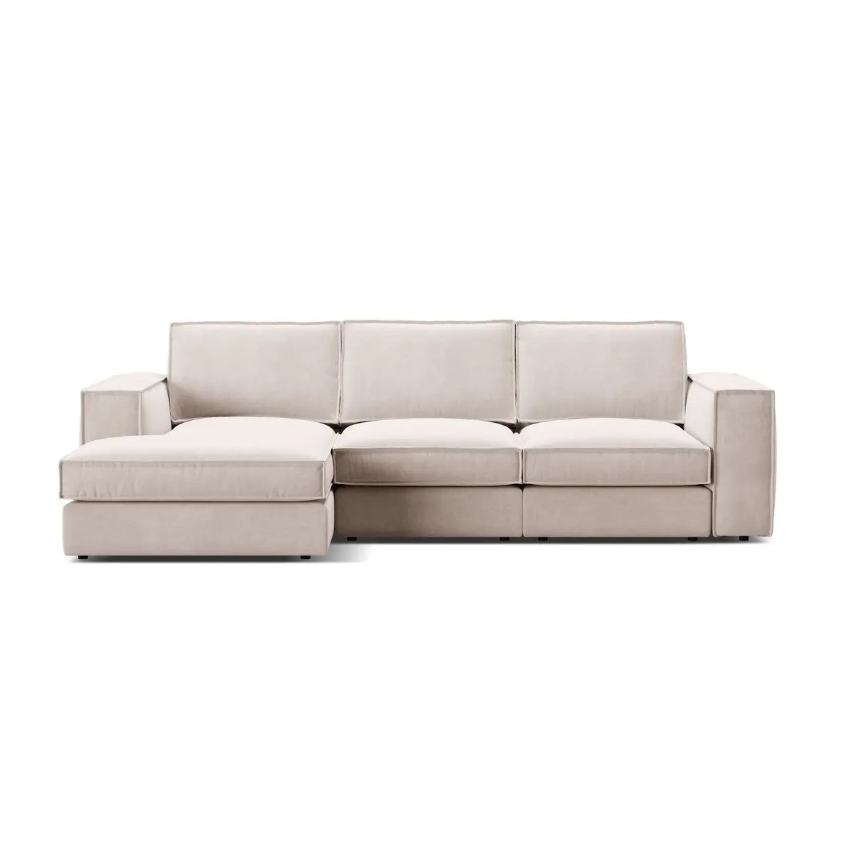 Pola 3-Sitzer Ecksofa, Linke Seite, aus Samt oder Strukturstoff, 284x158 cm - ZEN ZONE Furniture