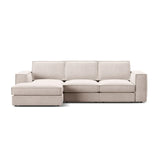 Pola 3-Sitzer Ecksofa, Linke Seite, aus Samt oder Strukturstoff, 284x158 cm - ZEN ZONE Furniture