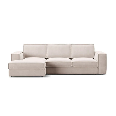 Pola 3-Sitzer Ecksofa, Linke Seite, aus Samt oder Strukturstoff, 284x158 cm - ZEN ZONE Furniture