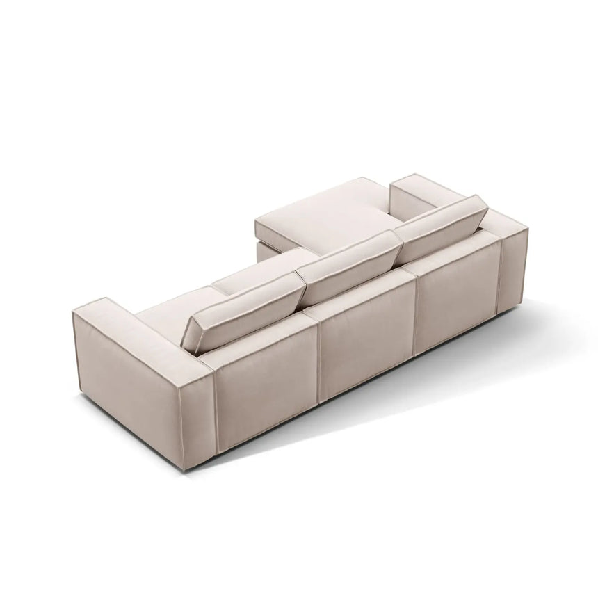 Pola 3-Sitzer Ecksofa, Linke Seite, aus Samt oder Strukturstoff, 284x158 cm - ZEN ZONE Furniture