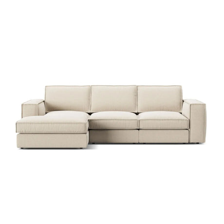 Pola 3-Sitzer Ecksofa, Linke Seite, aus Samt oder Strukturstoff, 284x158 cm - ZEN ZONE Furniture