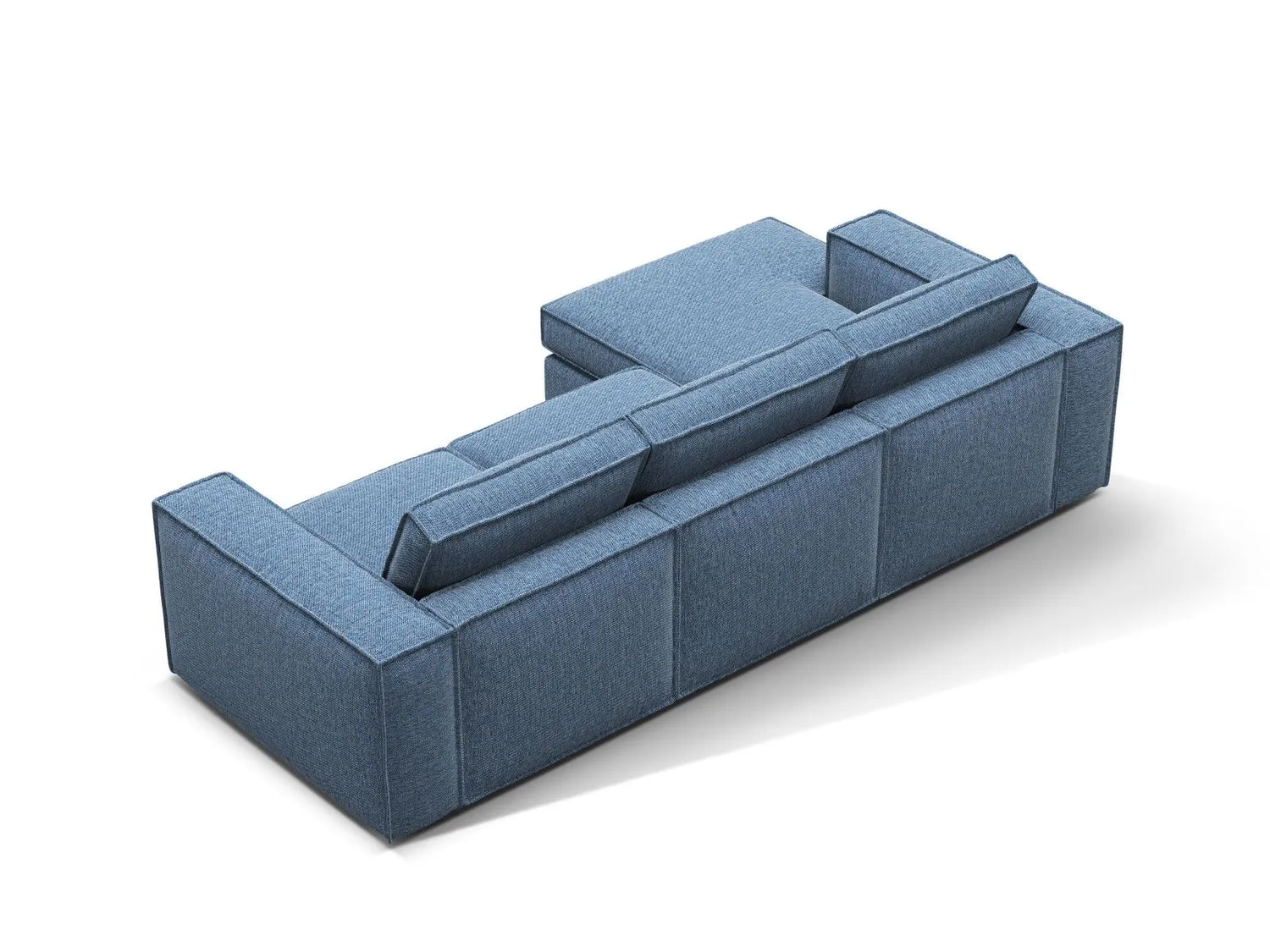 Pola 3-Sitzer Ecksofa, Linke Seite, aus Strukturierter Stoff in Dunkelblau (BABEL BLUE), 284x158 cm von Micadoni – Bild 5