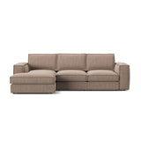 Pola 3-Sitzer Ecksofa, Linke Seite, aus Samt oder Strukturstoff, 284x158 cm - ZEN ZONE Furniture