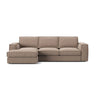 Pola 3-Sitzer Ecksofa, Linke Seite, aus Samt oder Strukturstoff, 284x158 cm - ZEN ZONE Furniture