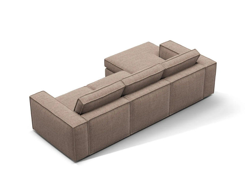 Pola 3-Sitzer Ecksofa, Linke Seite, aus Strukturierter Stoff in Hellbraun (BABEL TAUPE), 284x158 cm von Micadoni – Bild 5