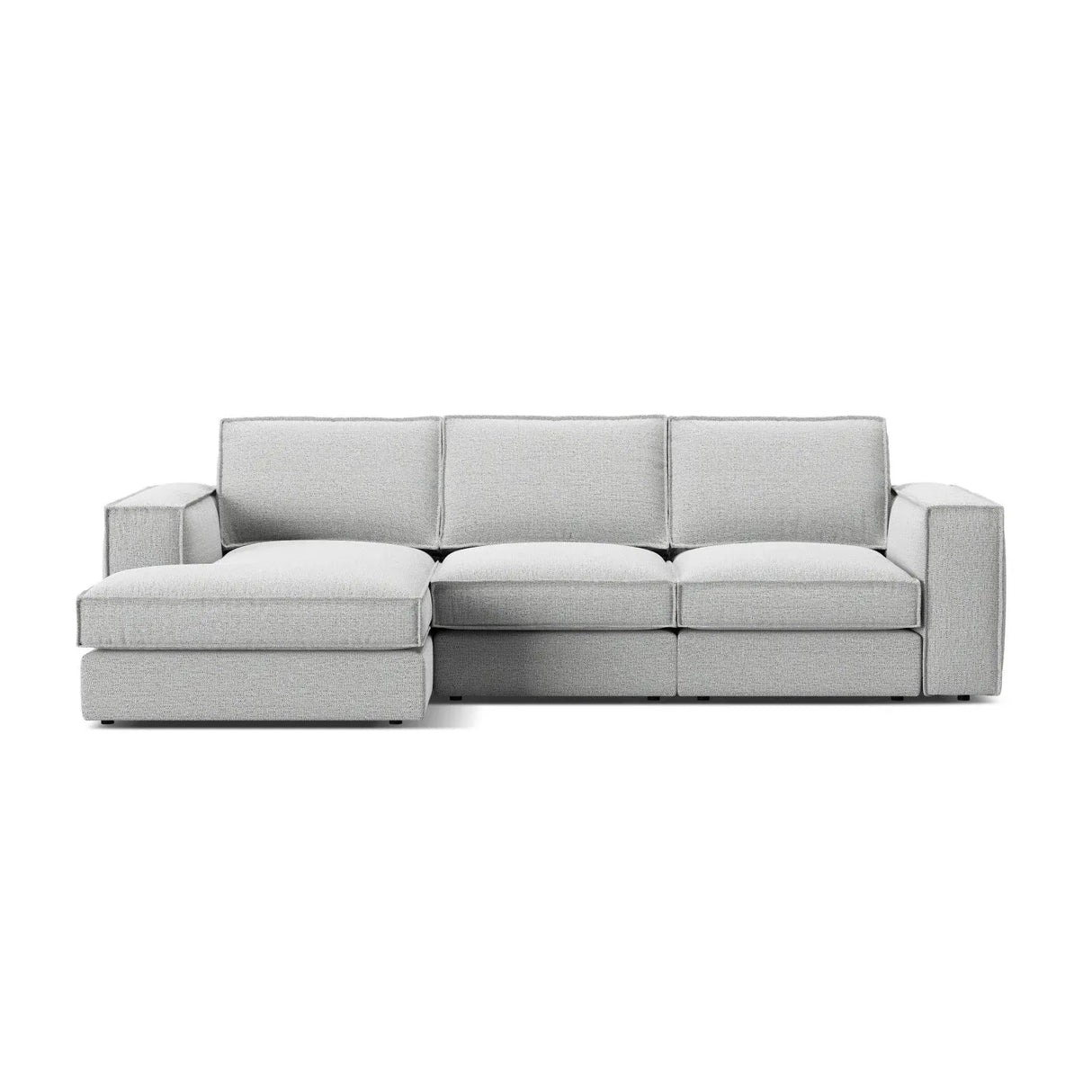 Pola 3-Sitzer Ecksofa, Linke Seite, aus Samt oder Strukturstoff, 284x158 cm - ZEN ZONE Furniture