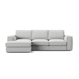 Pola 3-Sitzer Ecksofa, Linke Seite, aus Samt oder Strukturstoff, 284x158 cm - ZEN ZONE Furniture