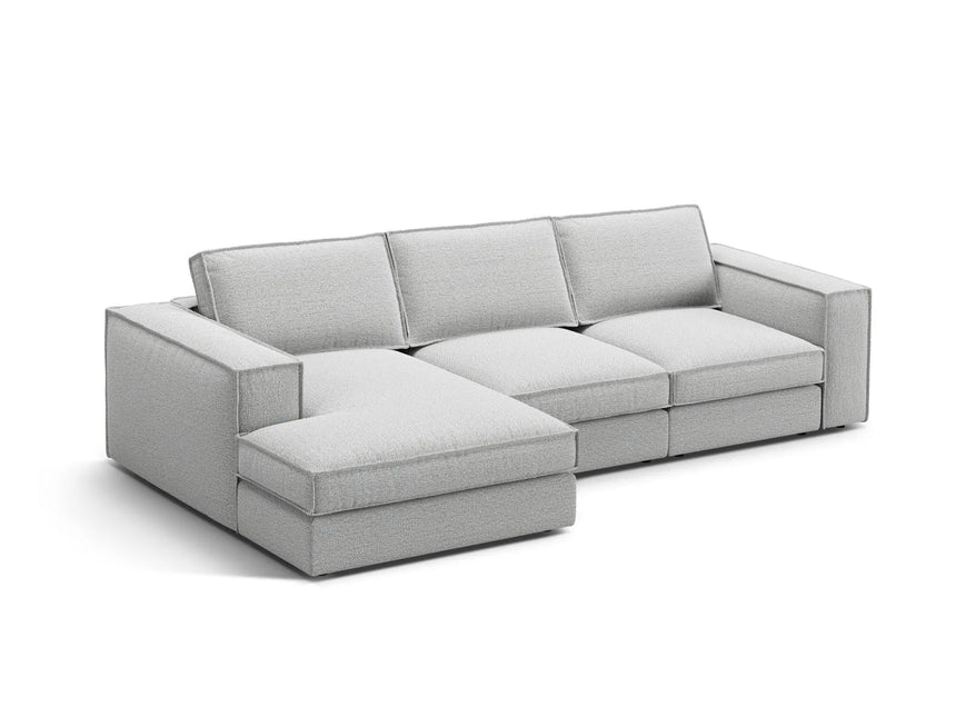 Pola 3-Sitzer Ecksofa, Linke Seite, aus Strukturierter Stoff in Hellgrau (BABEL LIGHT GREY), 284x158 cm von Micadoni – Bild 3