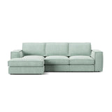 Pola 3-Sitzer Ecksofa, Linke Seite, aus Samt oder Strukturstoff, 284x158 cm - ZEN ZONE Furniture