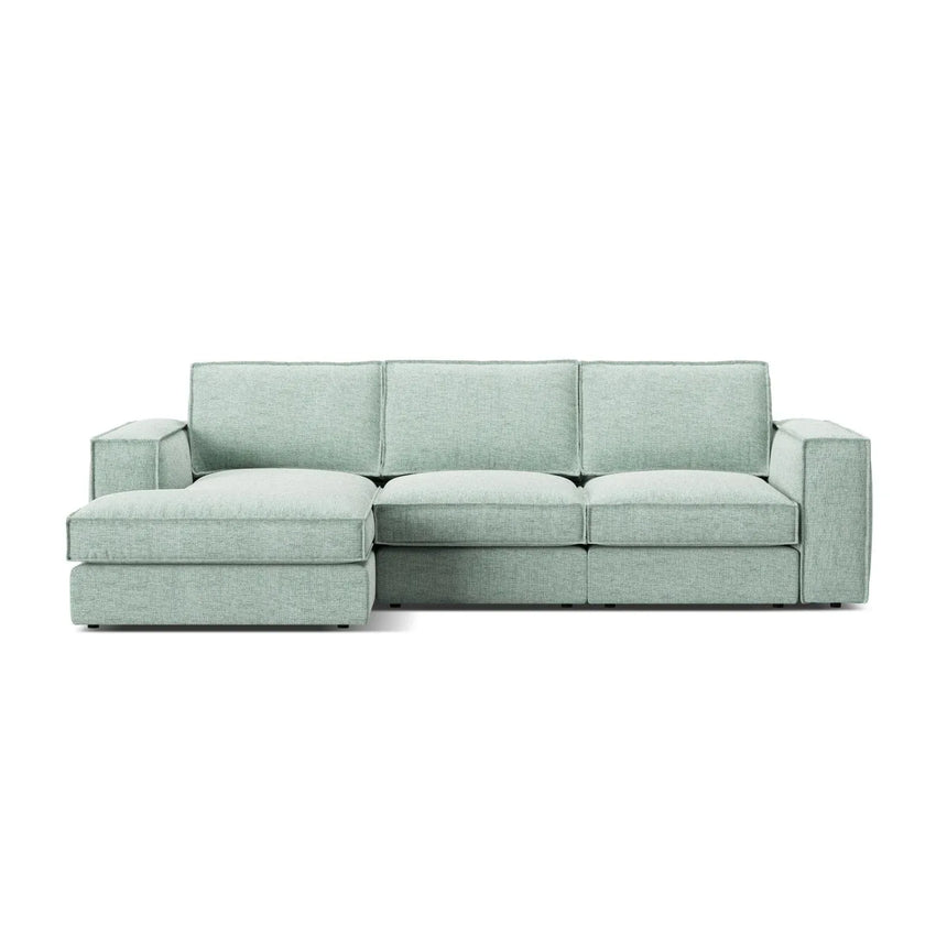Pola 3-Sitzer Ecksofa, Linke Seite, aus Samt oder Strukturstoff, 284x158 cm - ZEN ZONE Furniture