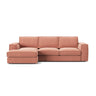 Pola 3-Sitzer Ecksofa, Linke Seite, aus Samt oder Strukturstoff, 284x158 cm - ZEN ZONE Furniture