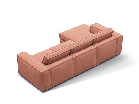 Pola 3-Sitzer Ecksofa, Linke Seite, aus Strukturierter Stoff in Red (BABEL RED), 284x158 cm von Micadoni – Bild 5