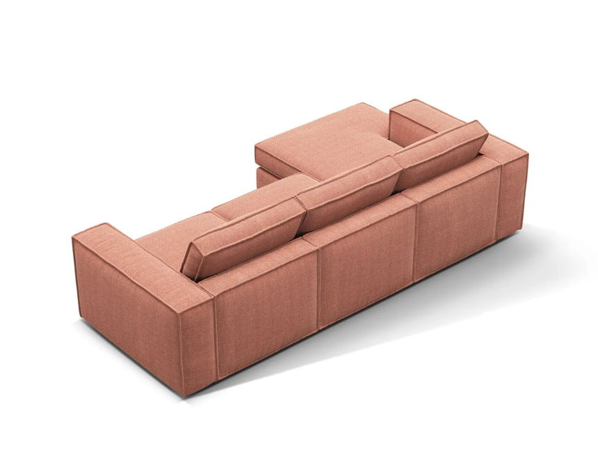 Pola 3-Sitzer Ecksofa, Linke Seite, aus Strukturierter Stoff in Red (BABEL RED), 284x158 cm von Micadoni – Bild 5