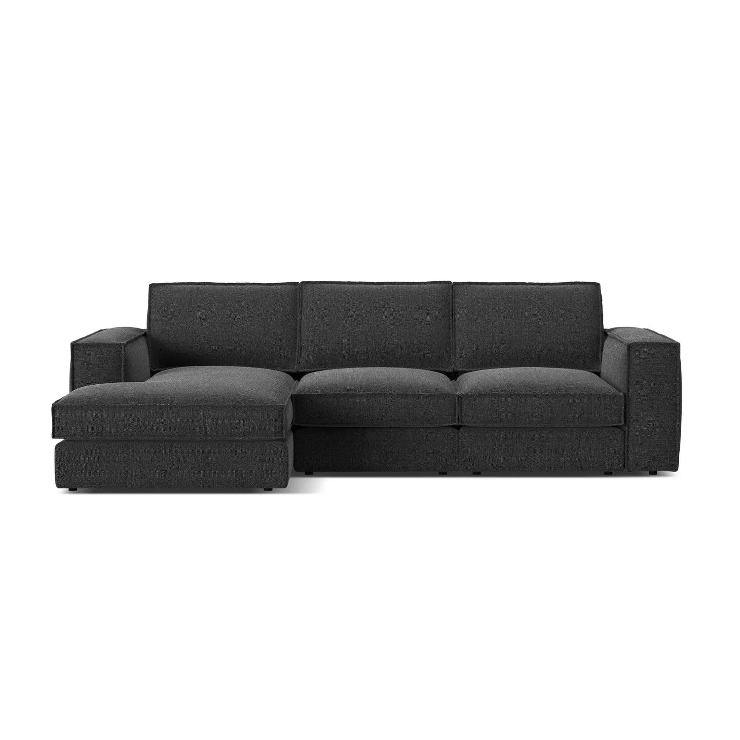 Pola 3-Sitzer Ecksofa, Linke Seite, aus Samt oder Strukturstoff, 284x158 cm - ZEN ZONE Furniture