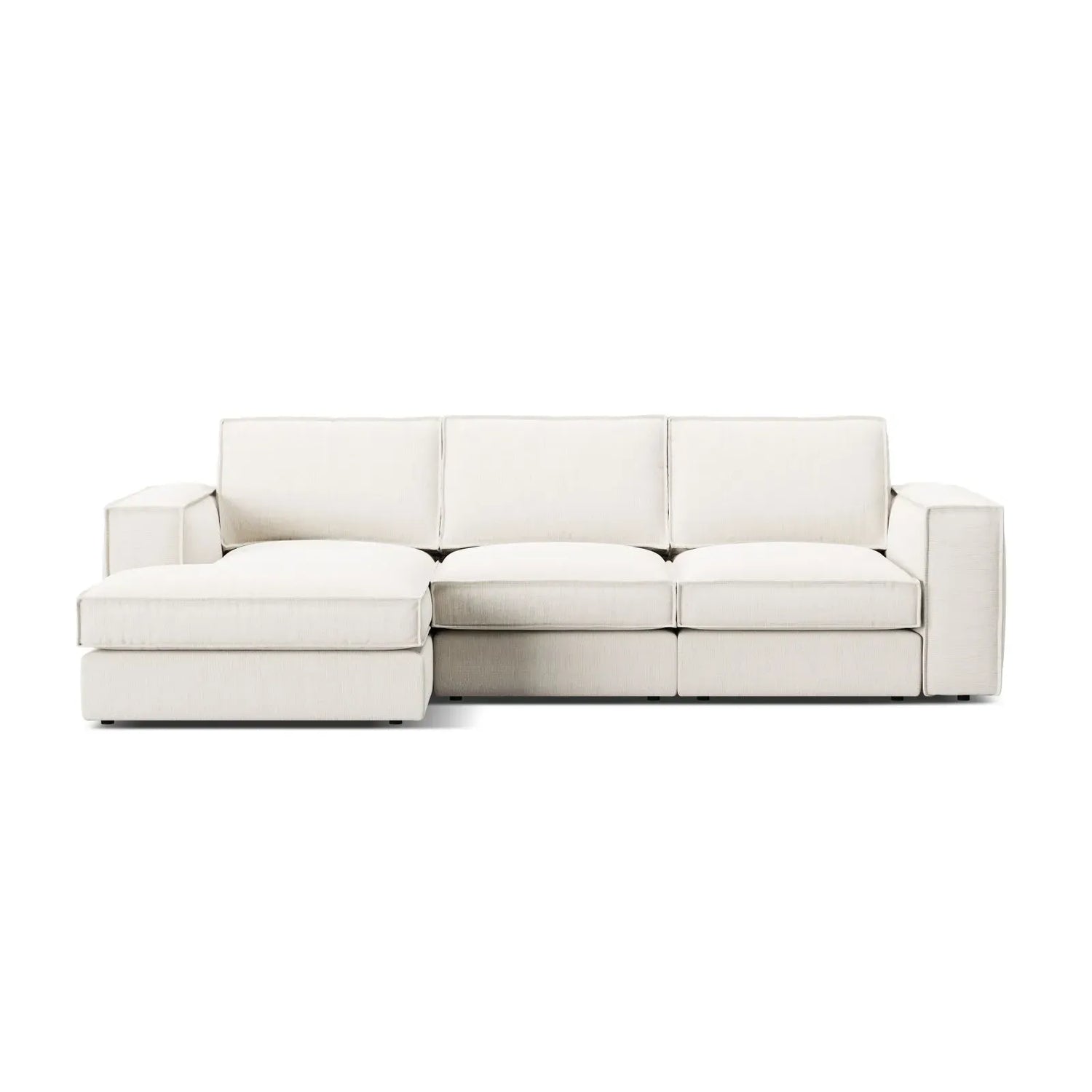 Pola 3-Sitzer Ecksofa, Linke Seite, aus Samt oder Strukturstoff, 284x158 cm - ZEN ZONE Furniture