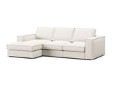 Pola 3-Sitzer Ecksofa, Linke Seite, aus Strukturierter Stoff in Weiß (BABEL WHITE), 284x158 cm von Micadoni – Bild 4