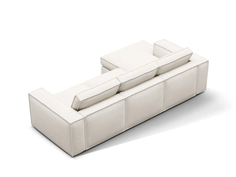 Pola 3-Sitzer Ecksofa, Linke Seite, aus Strukturierter Stoff in Weiß (BABEL WHITE), 284x158 cm von Micadoni – Bild 5