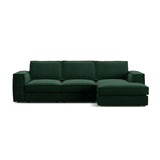 Pola 3-Sitzer Ecksofa, Rechte Seite, aus Samt oder Strukturstoff, 284x158 cm - ZEN ZONE Furniture