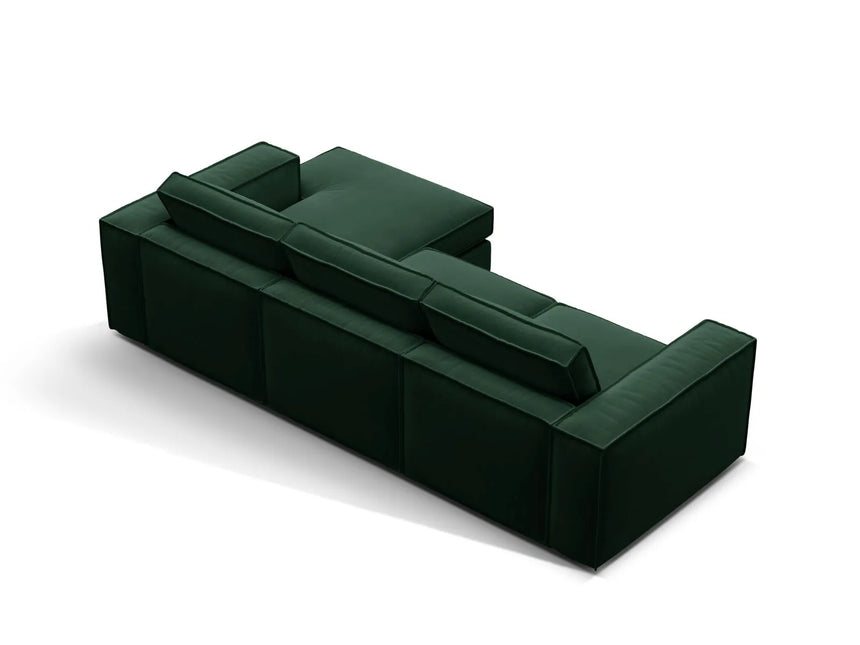 Pola 3-Sitzer Ecksofa, Rechte Seite, aus Samt in Flaschengrün (Salvador 7), 284x158 cm von Micadoni – Bild 5