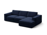 Pola 3-Sitzer Ecksofa, Rechte Seite, aus Samt in Königsblau (Salvador 5), 284x158 cm von Micadoni – Bild 3